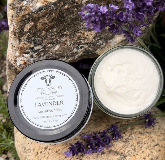 Grass Fed Whipped Tallow Face Balm with Lavender Essential Oil