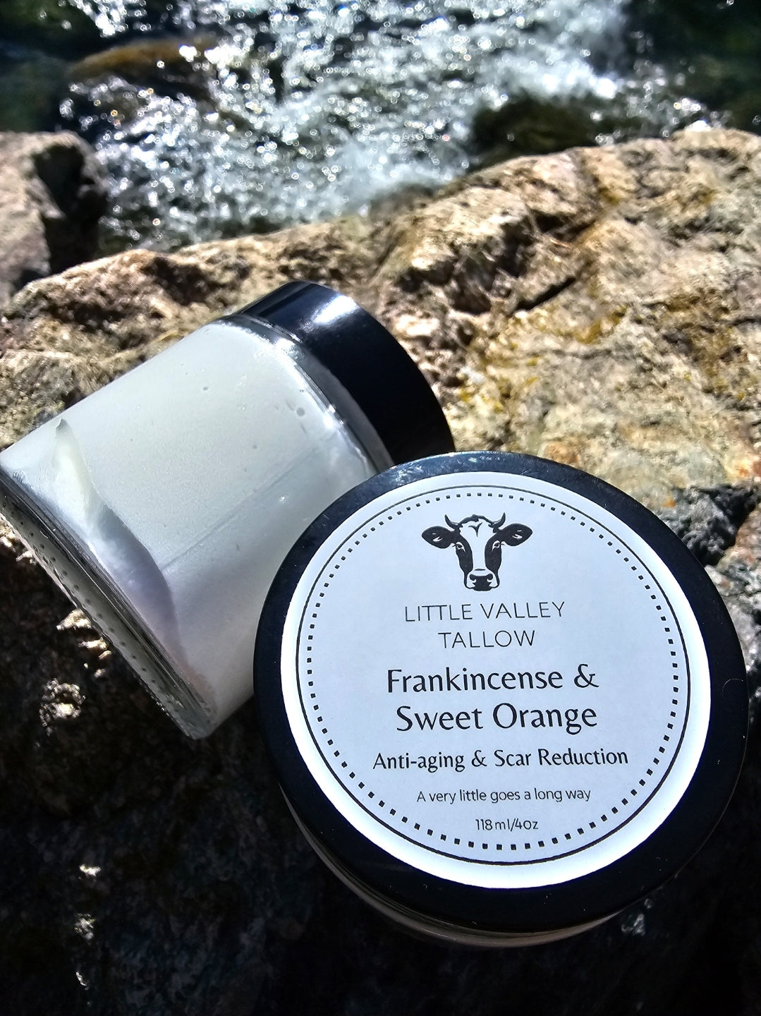 Grass Fed Whipped Tallow Face Balm with Frankincense & Sweet Orange